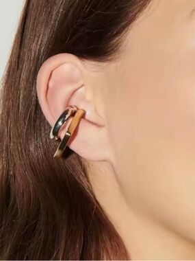 NEW Tina Mini Ear Cuff Earrings Two-Tone Gold Silver Demarson STYLE JL18